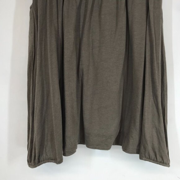 GARNETT HILL - WOMEN'S MEDIUM - OLIVE COTTON BLEND ELASTIC WAIST SKIRT W/POCKETS - Picture 6 of 8